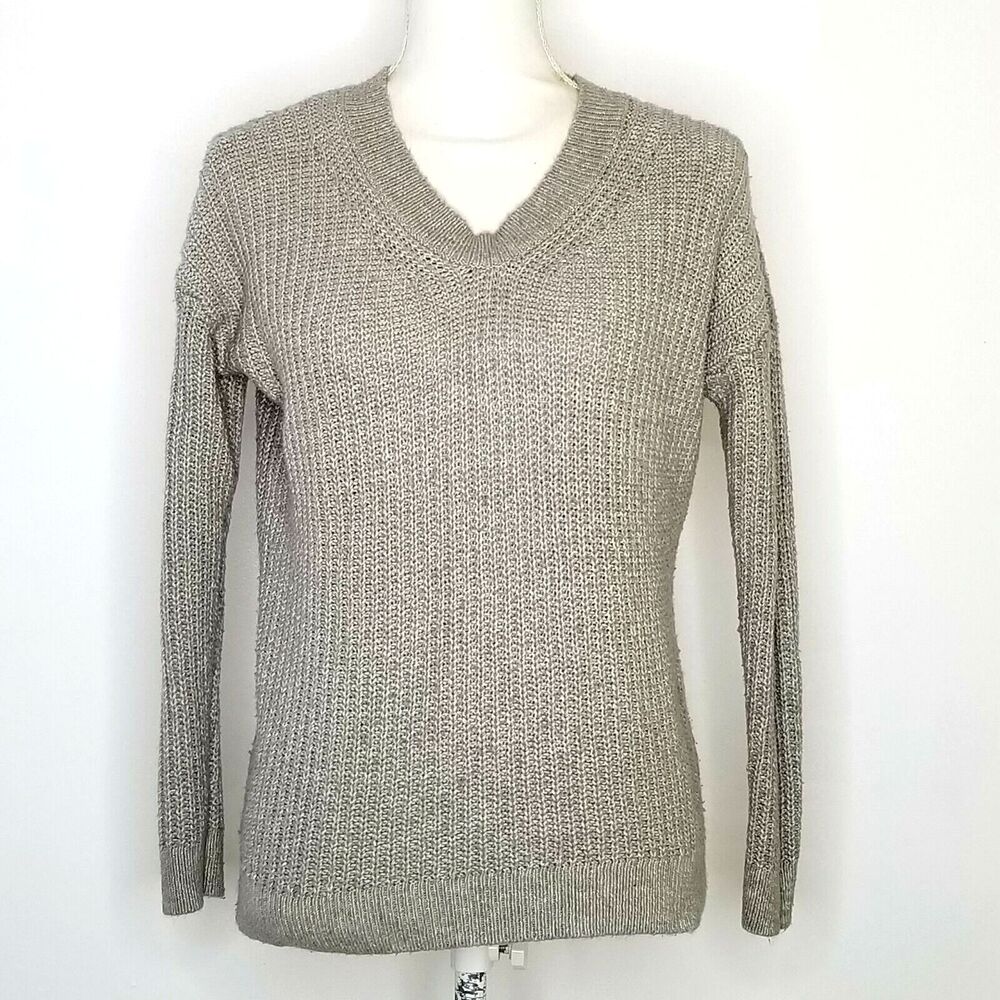 Gap Maternity Sweater Womens Small Gray V-Neck Long Sleeve Pullover